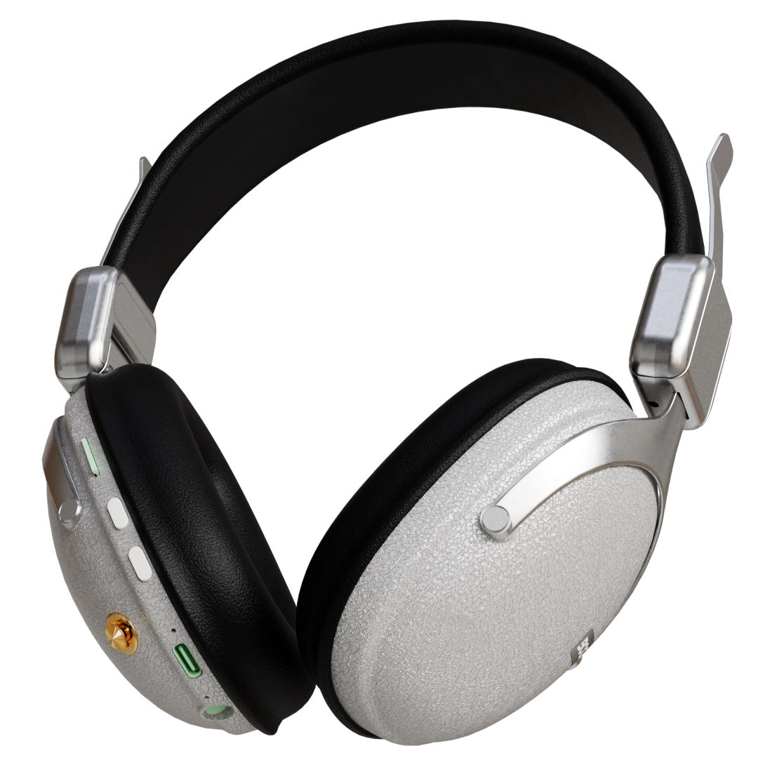 Note Wireless Retro Headset - Silver