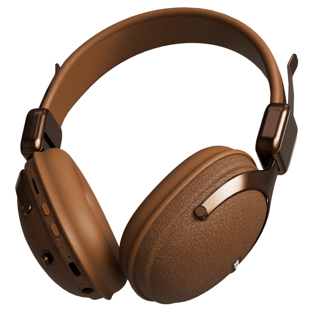 Note Wireless Retro Headset - Brown