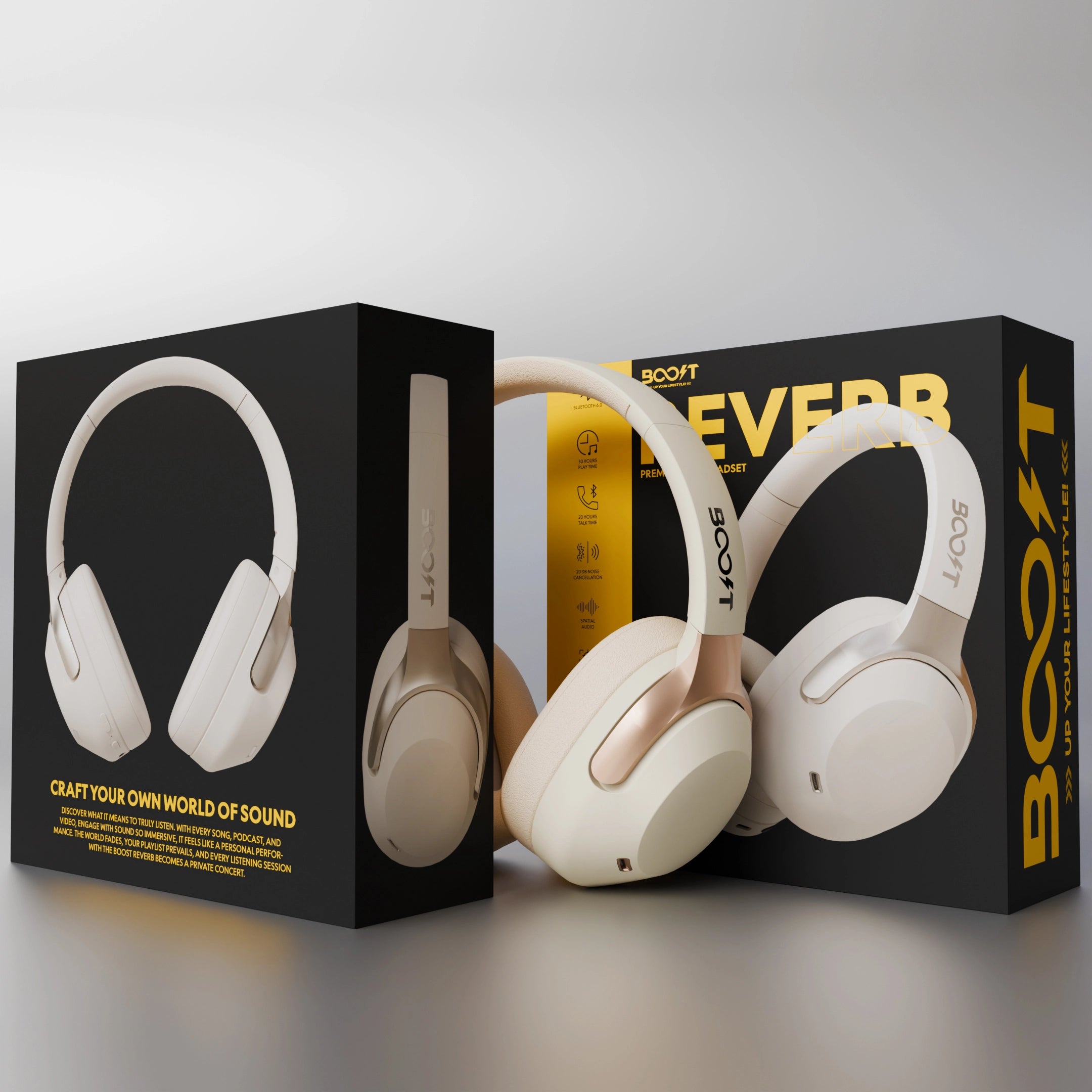 Reverb Wireless ANC Headset - Beige
