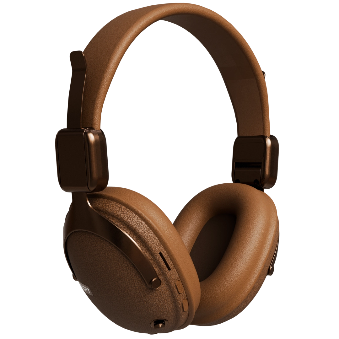 Note Wireless Retro Headset - Brown