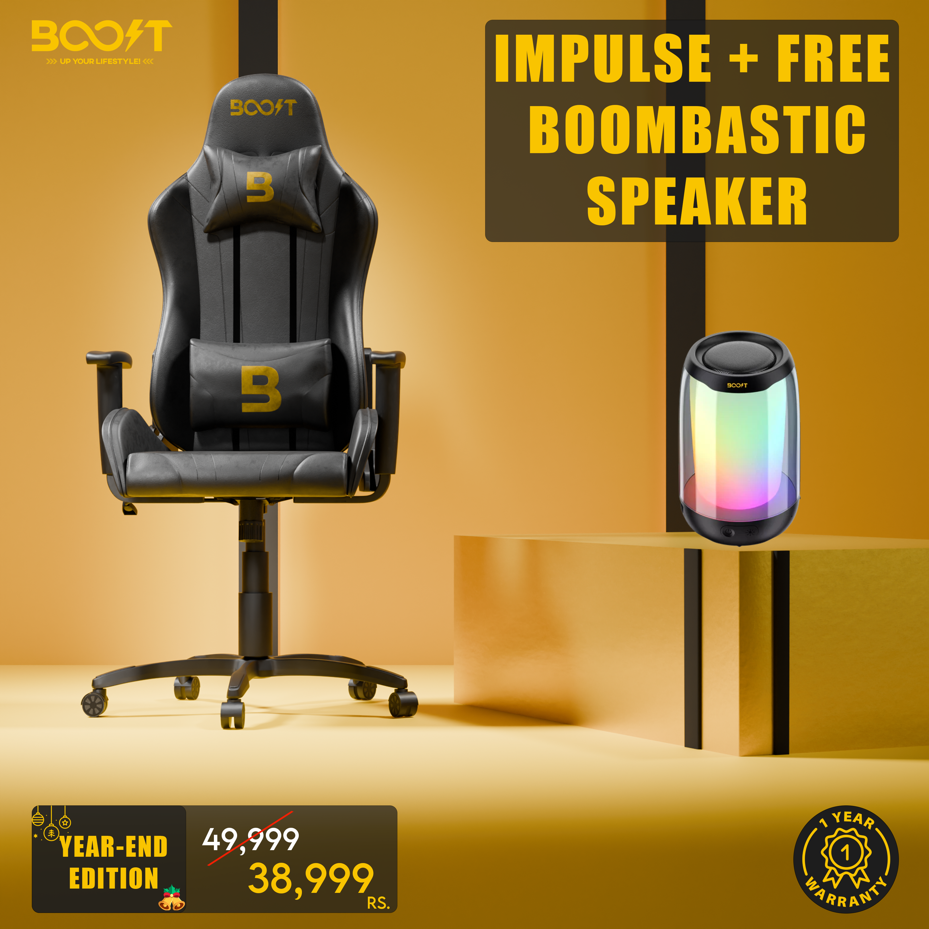 Boost Impulse Gaming Chair (Free Boombastic Speakers)