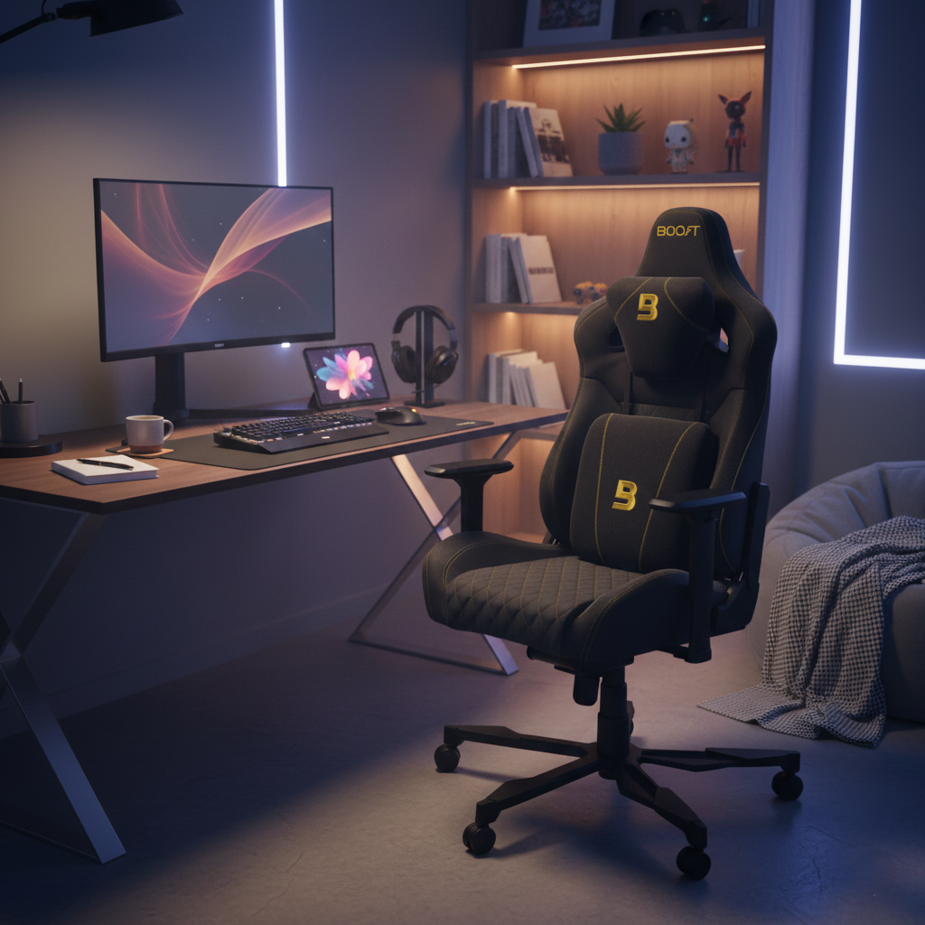 Boost Throne ergonomic gaming chair on dark studio background