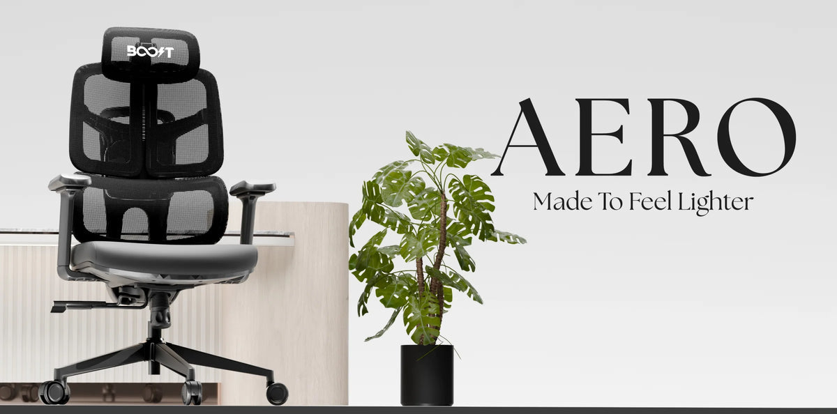 Aero ergonomic mesh chair — Made to feel lighter.
