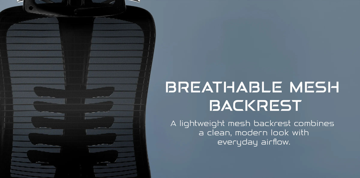 Momentum breathable mesh backrest with everyday airflow.