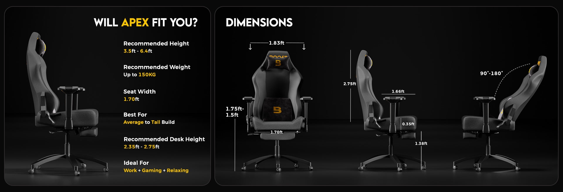 Apex Ergonomic Chair fit and product guide 1