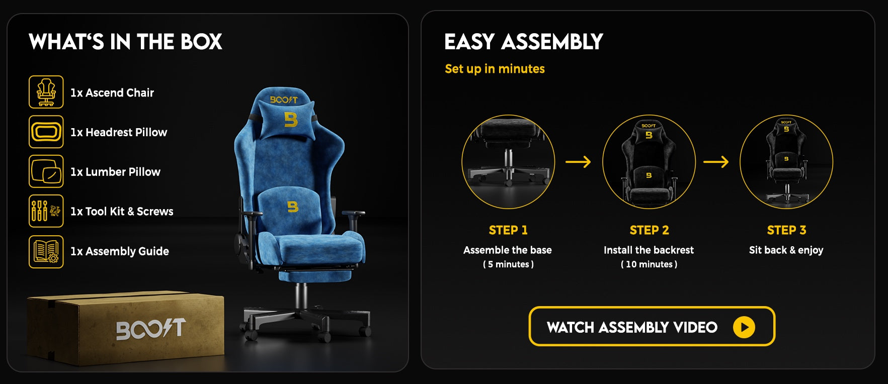 Ascend Ergonomic Chair - With Footrest fit and product guide 2