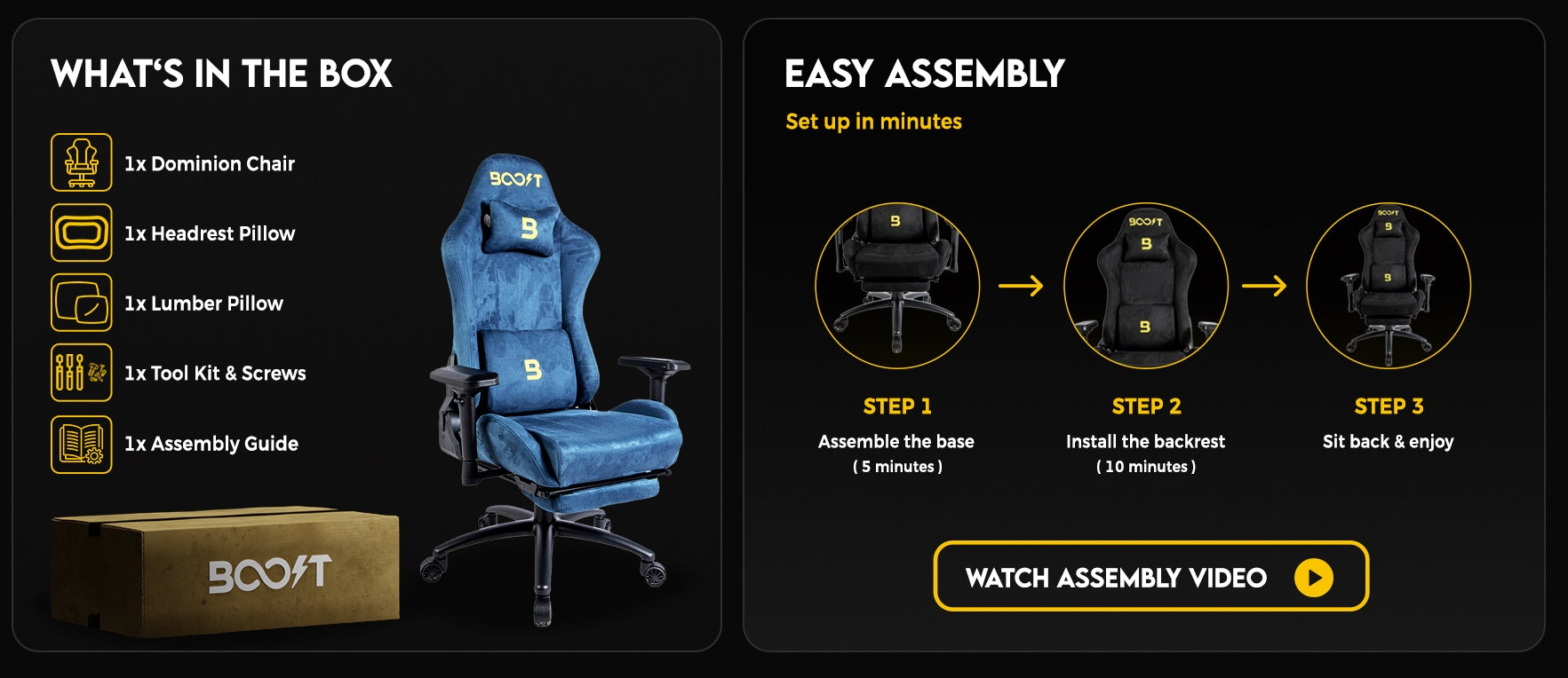 Dominion Ergonomic Chair - With Footrest fit and product guide 2
