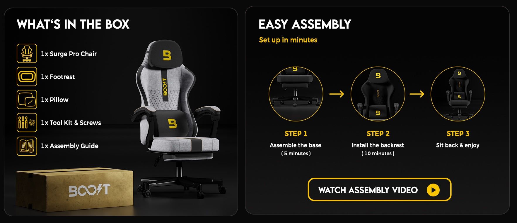 Surge Pro Ergonomic Chair with Footrest fit and product guide 2