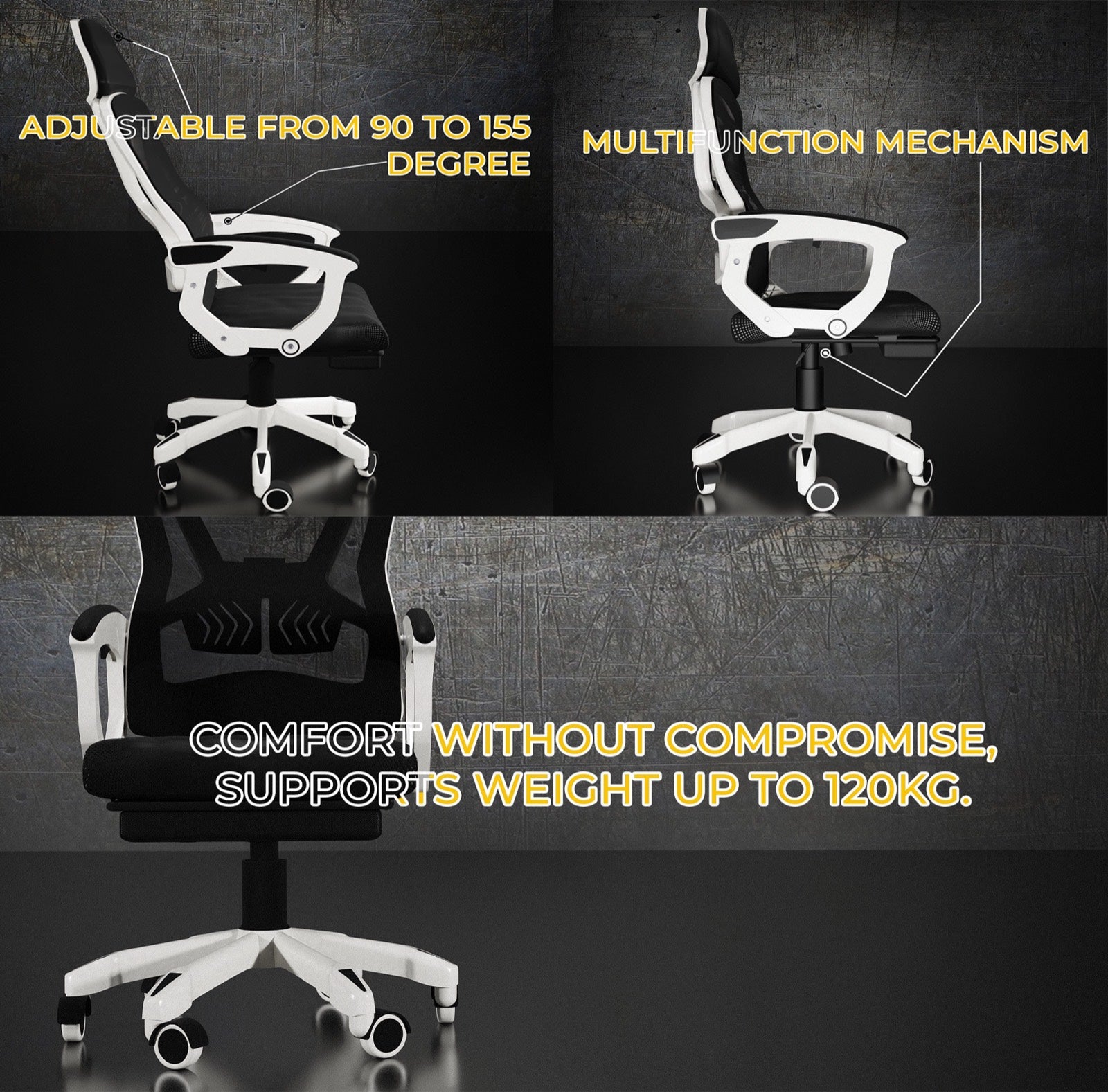 Comfort Ergonomic Chair with Footrest Quick Product Highlights 2