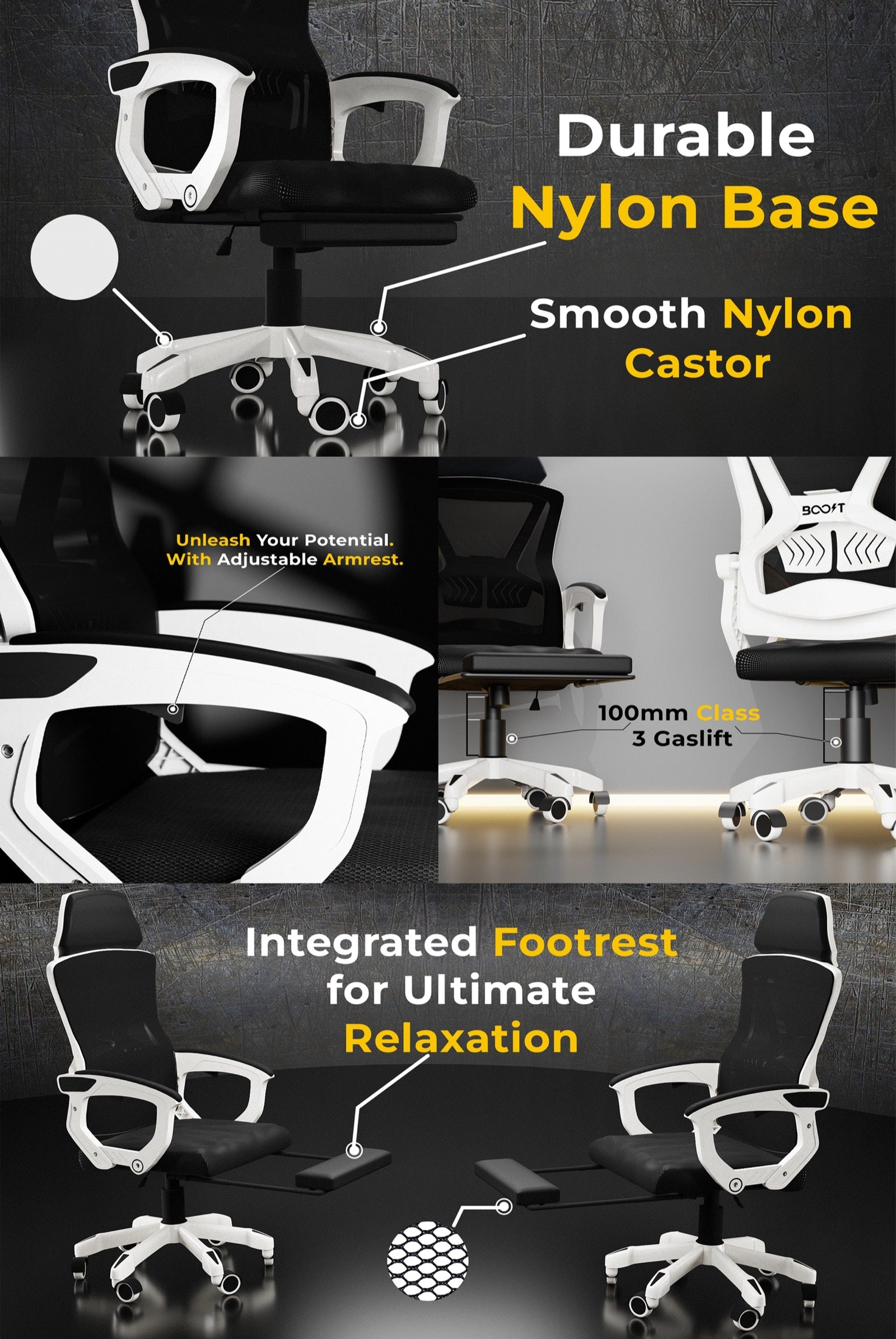 Comfort Ergonomic Chair with Footrest Quick Product Highlights 1