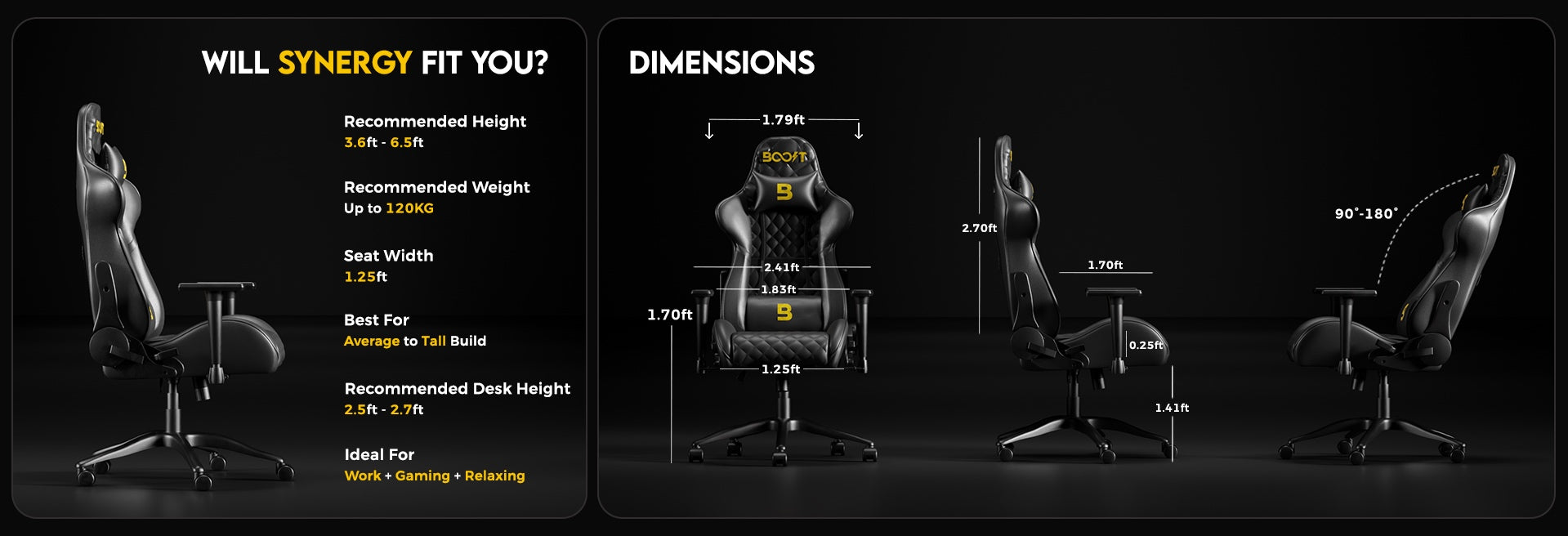 Synergy Gaming Chair fit and product guide 1